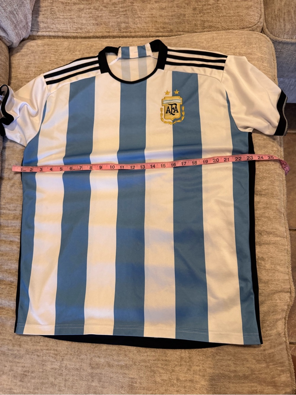Argentina Light Blue & White Striped Soccer Jersey - Short Sleeve